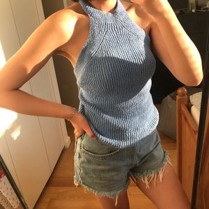 Zara Baby Blue Halter Top